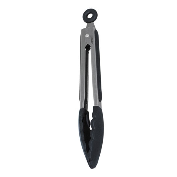 Silicone Tongs with S/S Handle 23cm Black