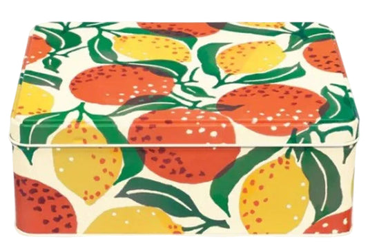 EB Deep Rect Oranges & Lemons Tin