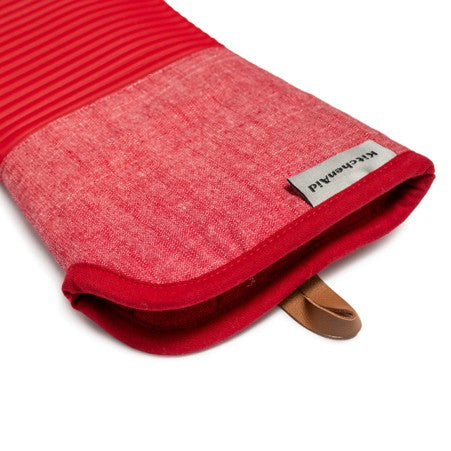 Ribbed Soft Silicone Oven Glove Empire Red