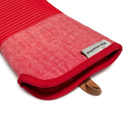 Ribbed Soft Silicone Oven Glove Empire Red