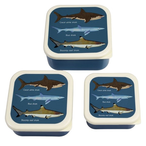 Snack Boxes, set of 3 - Sharks