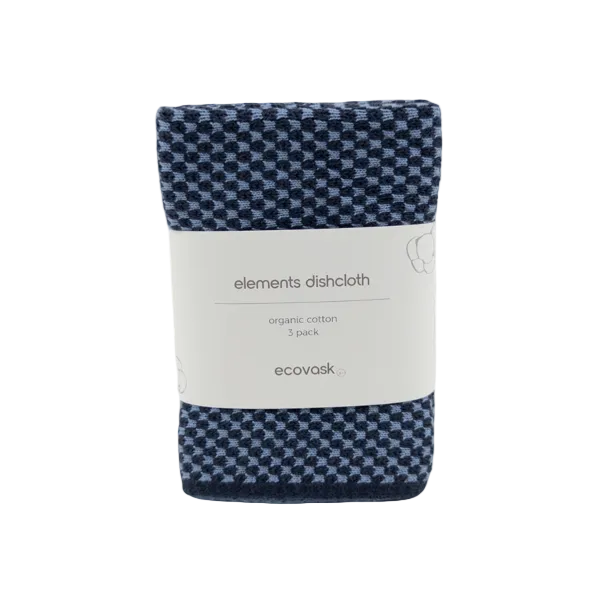Elements Dish Cloths 3pk Fiordland Blue