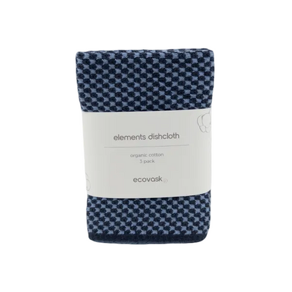 Elements Dish Cloths 3pk Fiordland Blue