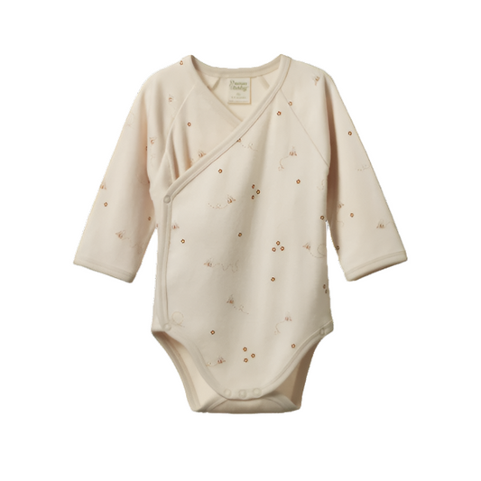 Long Sleeve Kimono Bodysuit Bumble Bee