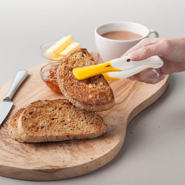 Silicone Duck Toast Tongs White
