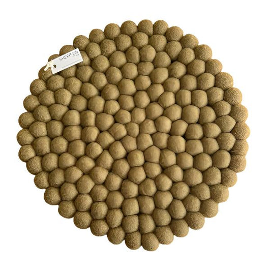 Felt Ball Pot Stands Olive