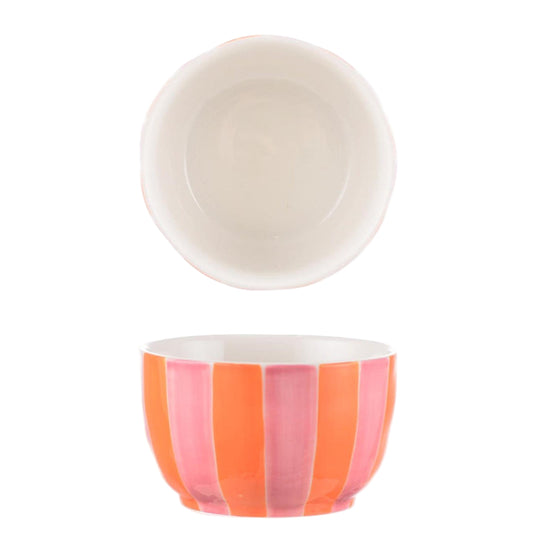 Small Bowl Pink & Orange Stripe