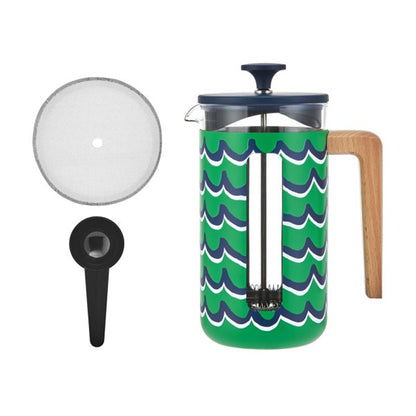 Pisa Cafetiere Swirl Wood Handle 1L/8c