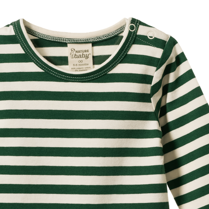 Stretch Jersey Long Sleeve Bodysuit Eden Sea Stripe