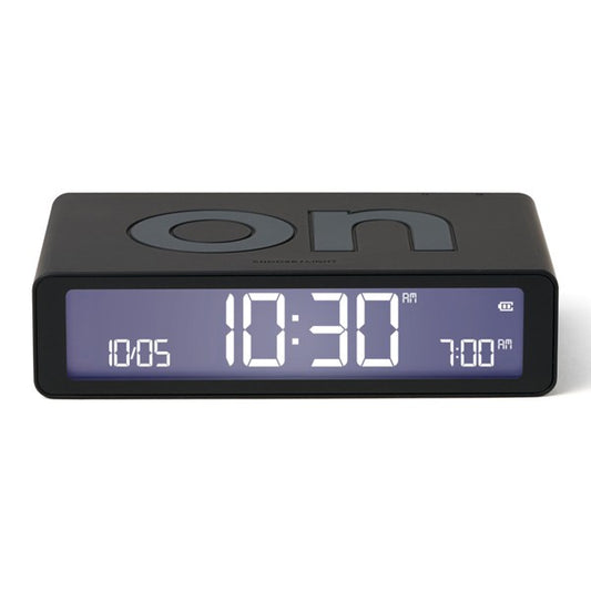 Flip Rubber Alarm Clock Black