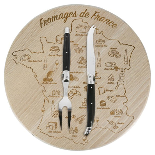 Verdier 2pc Cheese Set With Board Black