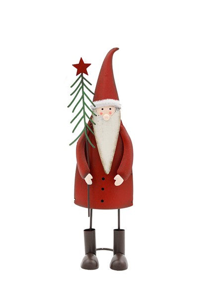 Metal Santa w Tree Small