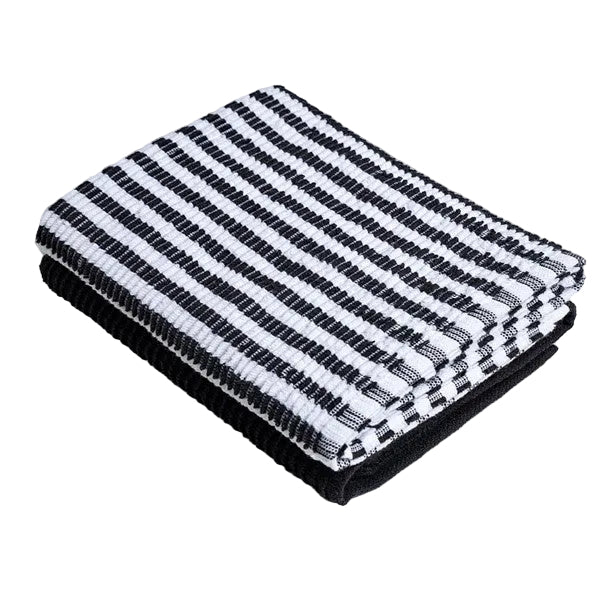 Ribbed Tea Towel Black