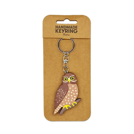 Wooden Keyring Ruru