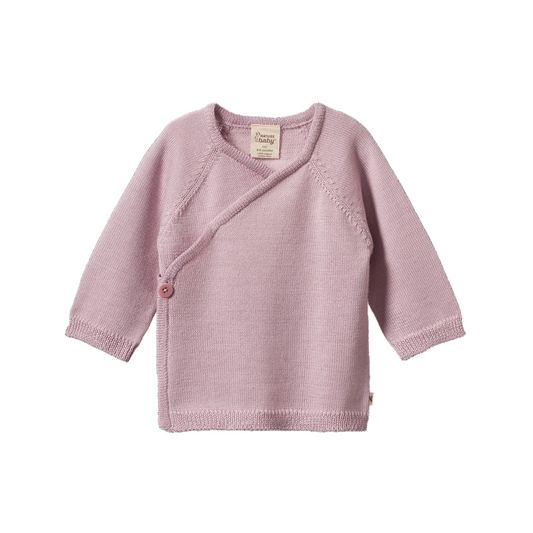 Merino Knit Kimono Jacket Lilac