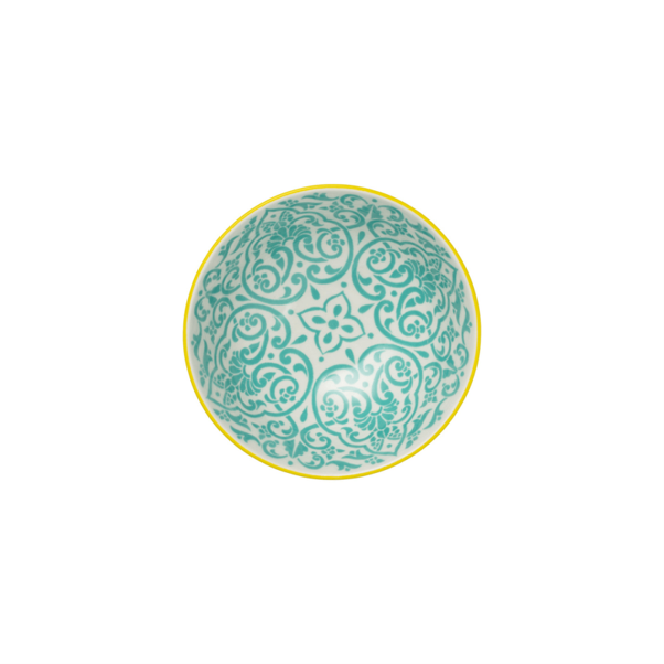 Nibble Bowl Yellow & Blue Geometric