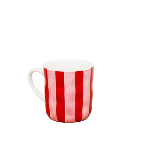 Mug Pink & Red Stripe