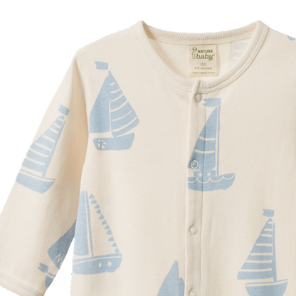 Cotton Stretch & Grow Regatta Blue