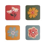Cottage Garden Set4 Coasters Multi