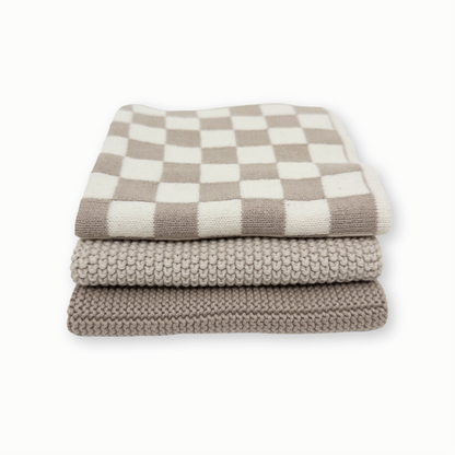 Dishcloth 3 Pack Hummus Chequer