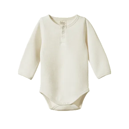 Henley Bodysuit Waffle Natural