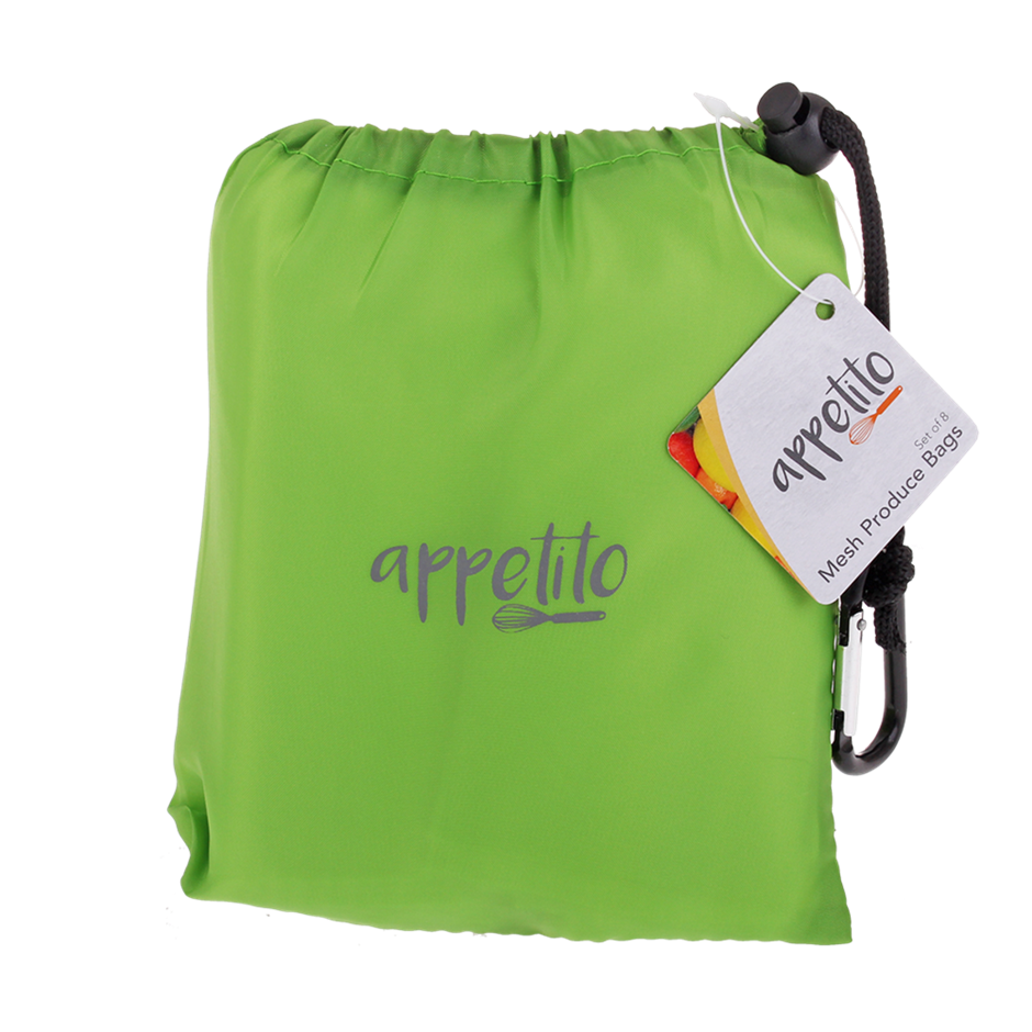 Mesh Produce Bag Set w' Pouch Green