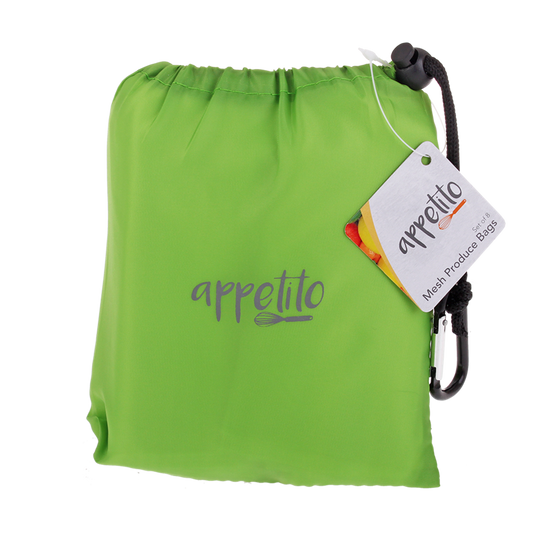 Mesh Produce Bag Set w' Pouch Green