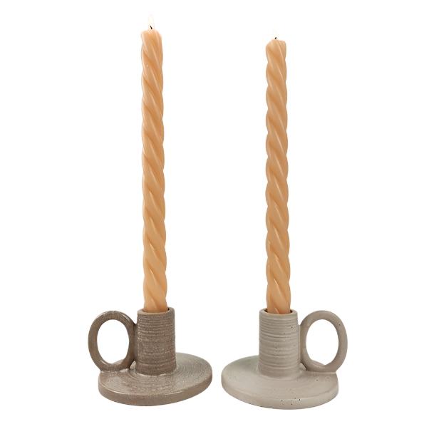 Swirl Pillar Vanilla Candle Set2 Honey