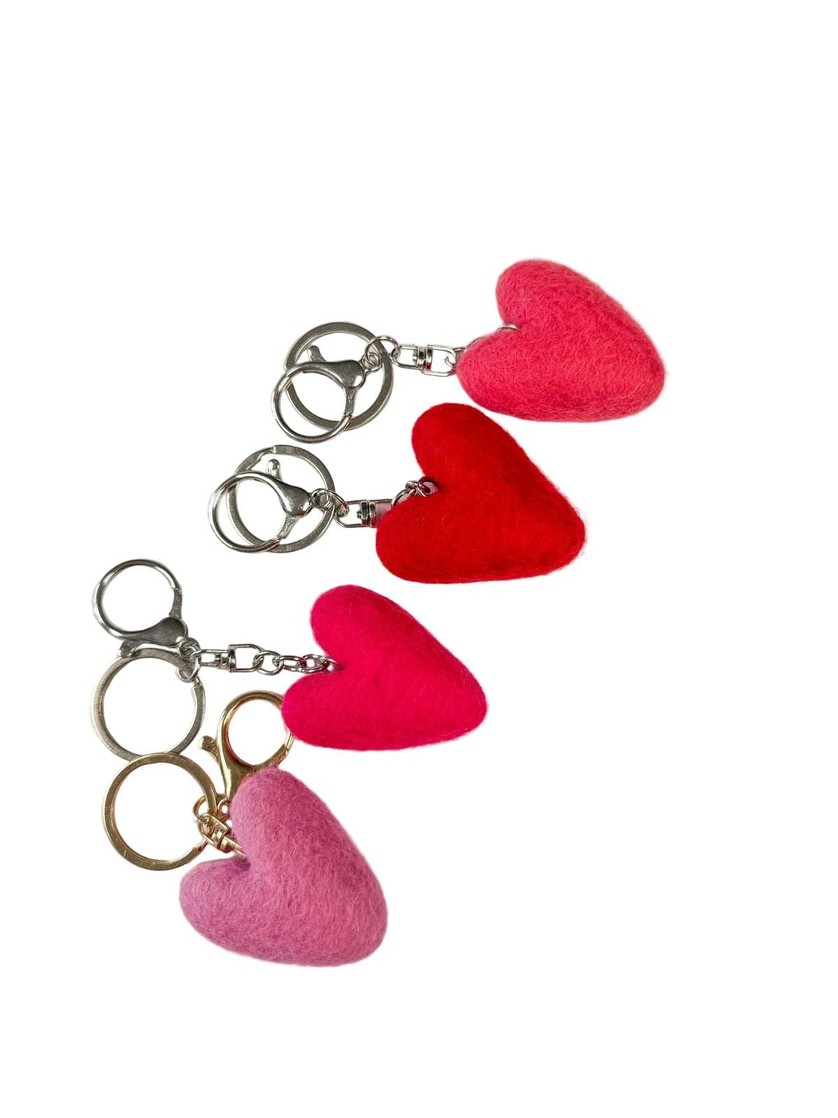 Keyrings Heart Cerise