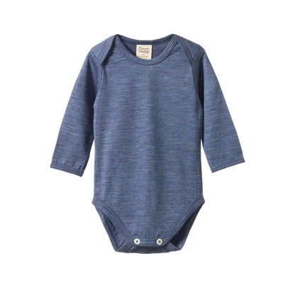 Merino Long Sleeve Bodysuit Indigo Marl