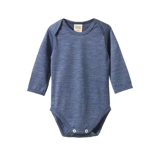 Merino Long Sleeve Bodysuit Indigo Marl