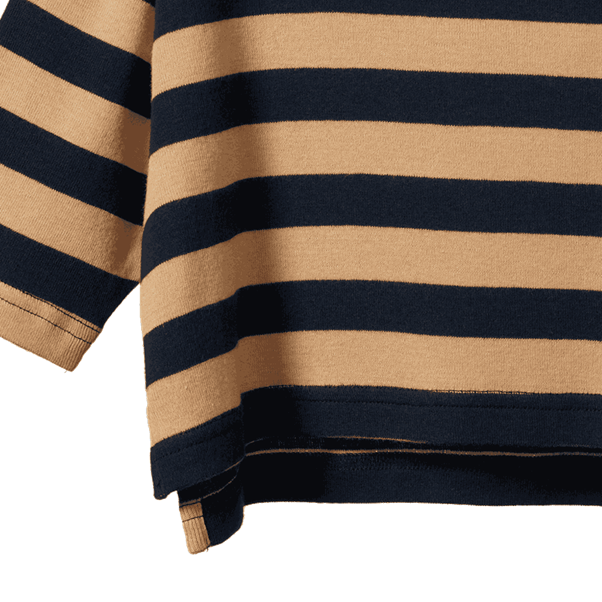 T Neck Navy/Caramel Stripe