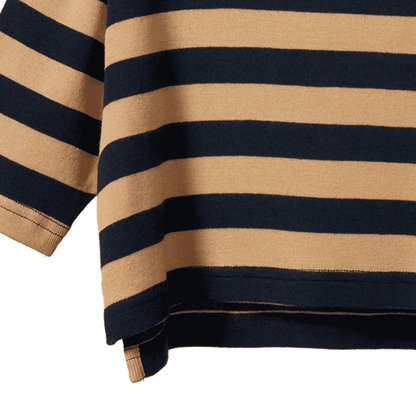 T Neck Navy/Caramel Stripe