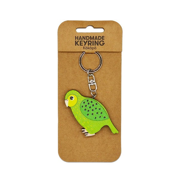 Wooden Keyring Kakapo