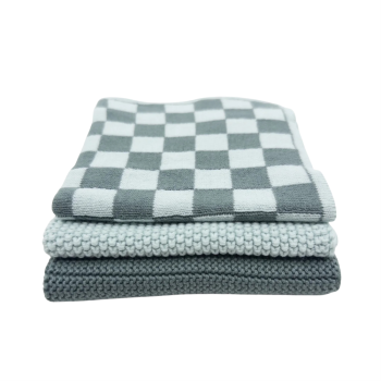 Dishcloth 3 Pack Sea Foam Chequer