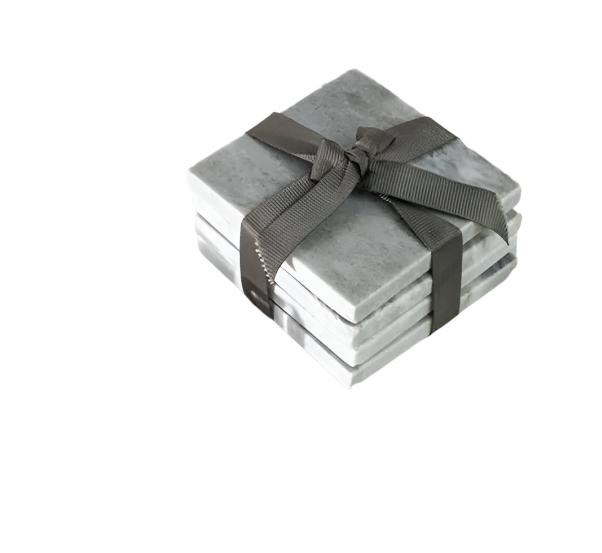 Square Marble Coasters Grey