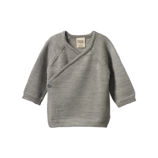 Merino Knit Kimono Jacket Grey Marl