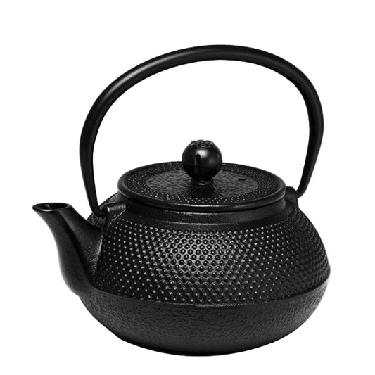 Teapot Cast Iron Hobnail Black