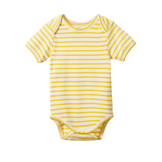 Cotton Short Sleeve Bodysuit Sunburst Sailor Stripe