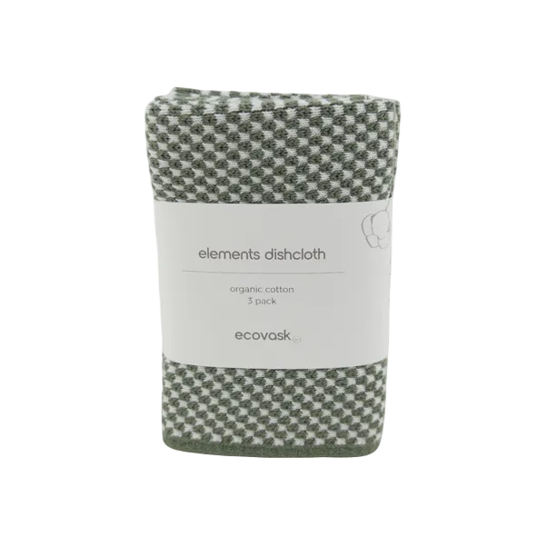 Elements Dish Cloths 3pk Matcha