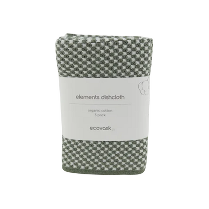 Elements Dish Cloths 3pk Matcha