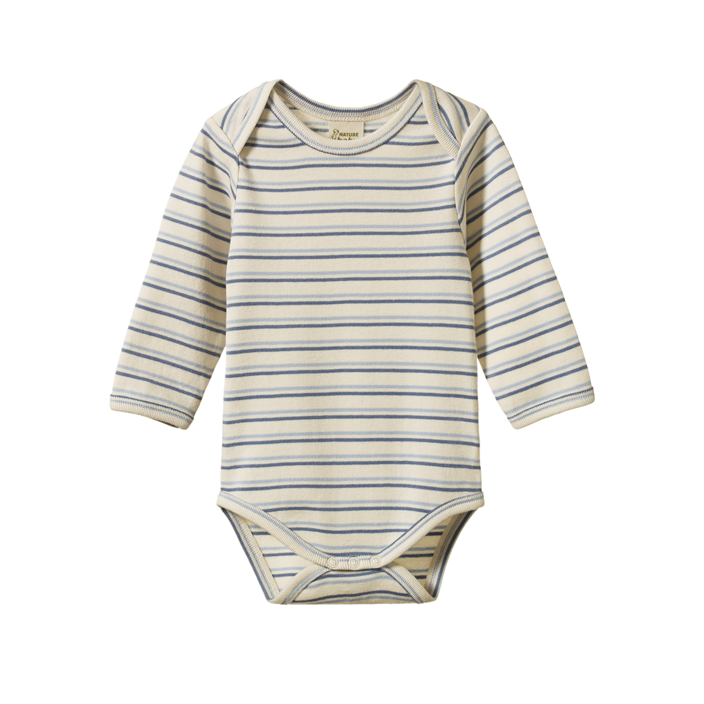 Cotton Long Sleeve Bodysuit Horizon Stripe