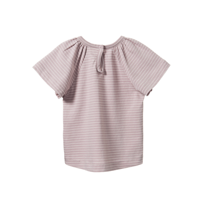 Faye Tee Lilac Natural Pinstripe