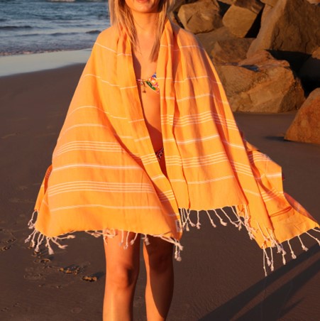 Turkish Towel w' Zipper Pocket Apricot