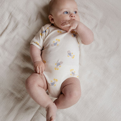 Cotton Short Sleeve Bodysuit Fish Fable