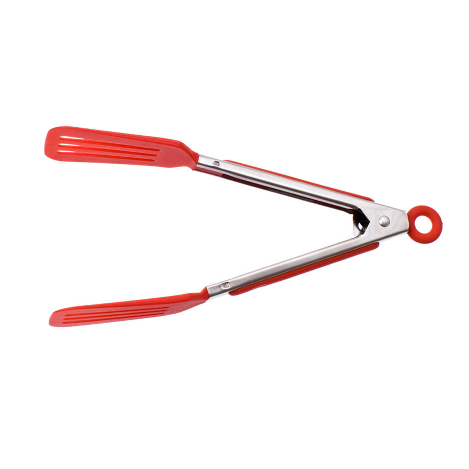 Mini Nylon Spatula Tongs 18cm Red