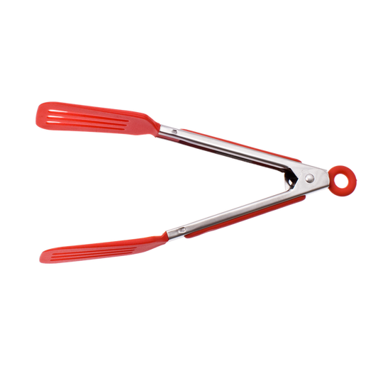 Mini Nylon Spatula Tongs 18cm Red