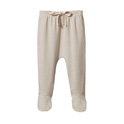Footed Rompers Mushroom Pinstripe