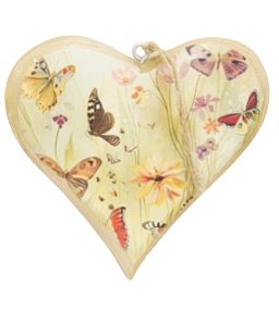 Wooden Heart Hangers Butterflies