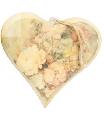 Wooden Heart Hangers Flowers